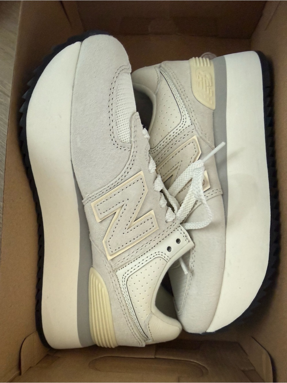 New Balance 550 White Platform Sneakers